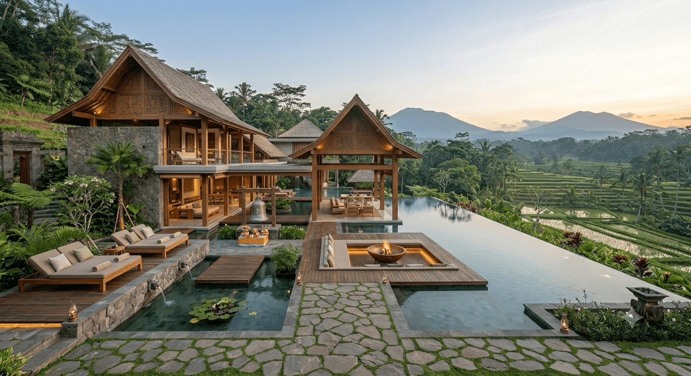 Desain Kolam Renang Vila Bali Dengan Suasana Infinity Pool Resort