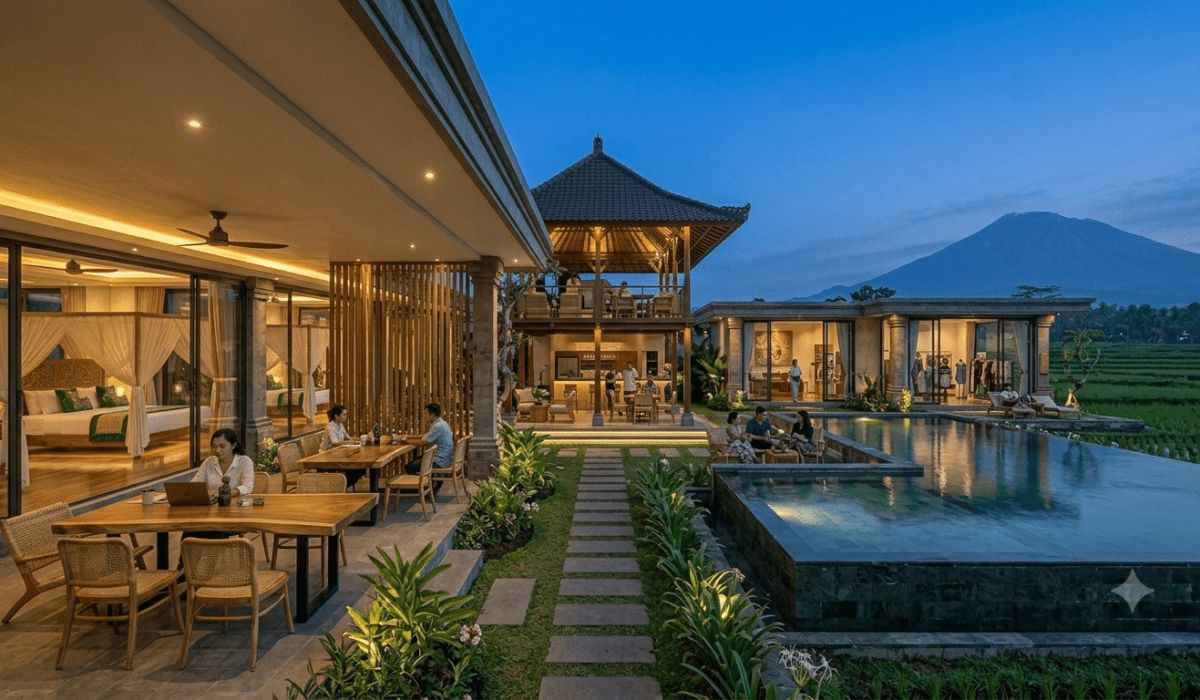 Desain Ruang Komersial Modern Tropis