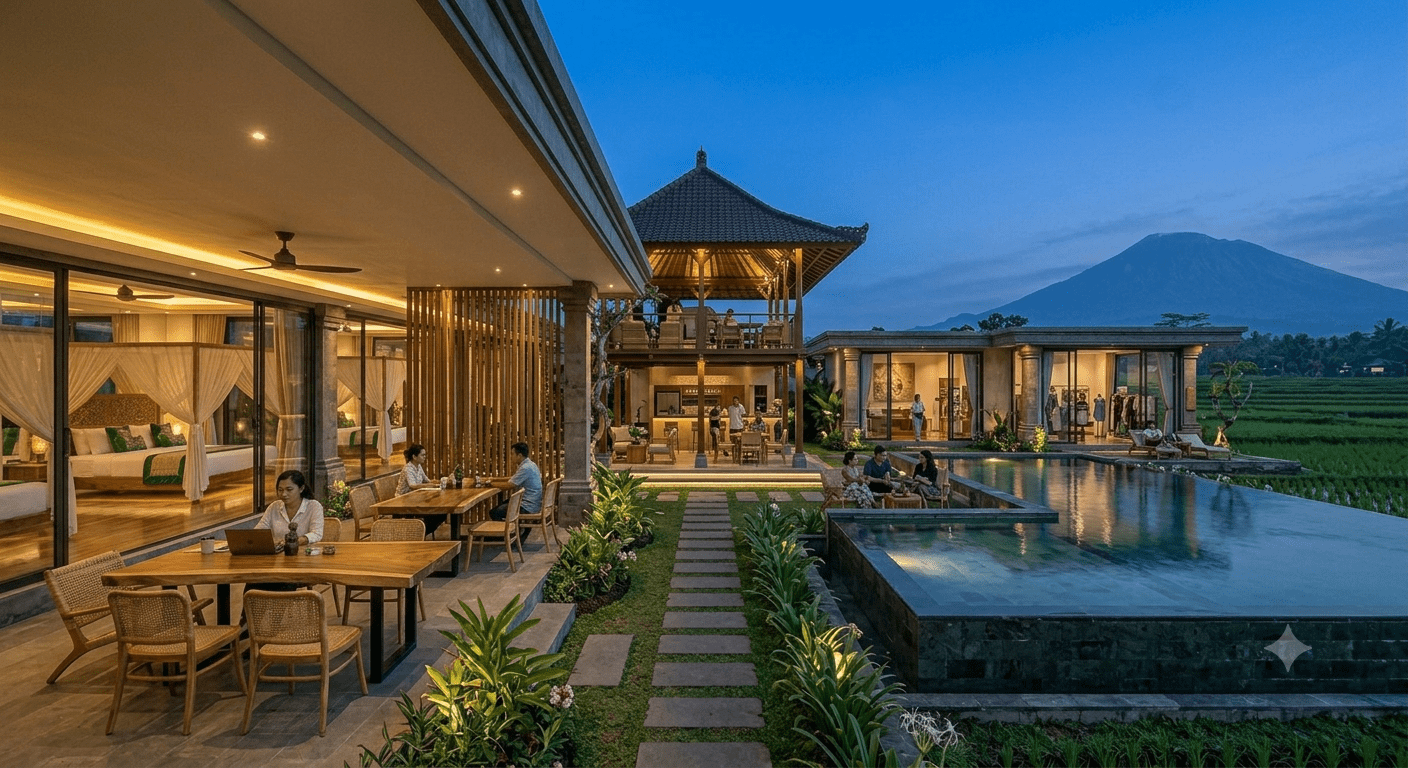 Desain Ruang Komersial Modern Tropis