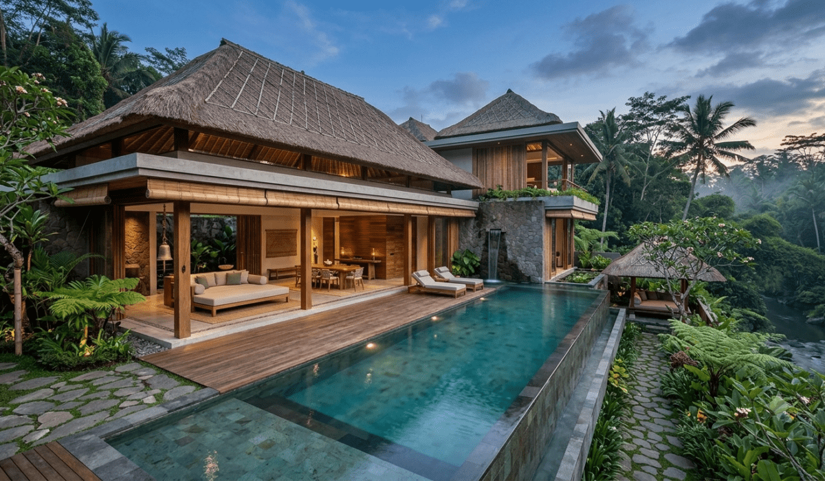 Rumah Modern Tropis Tampilan Elegan yang Menyatu dengan Alam Bali