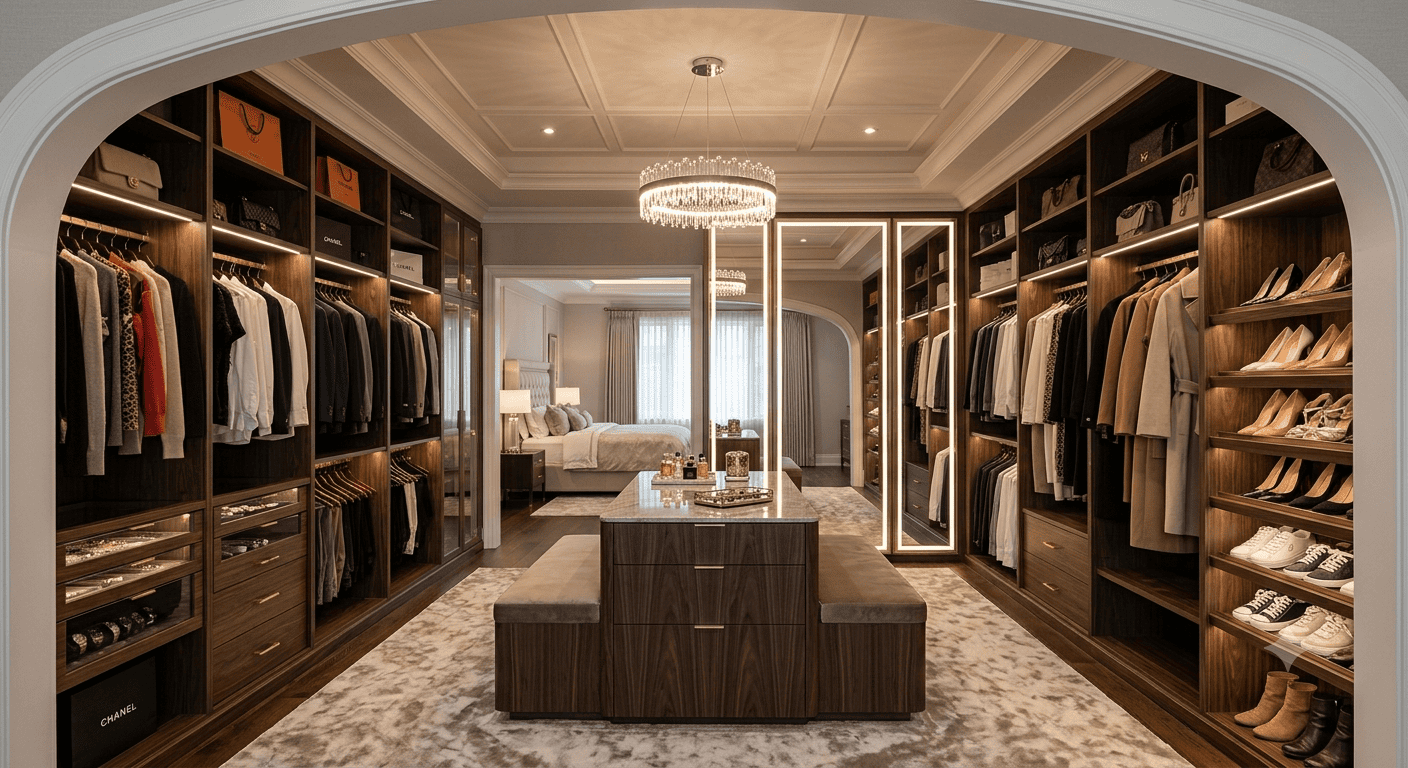 Inspirasi Walk-in Closet Mewah untuk Kamar Tidur Anda