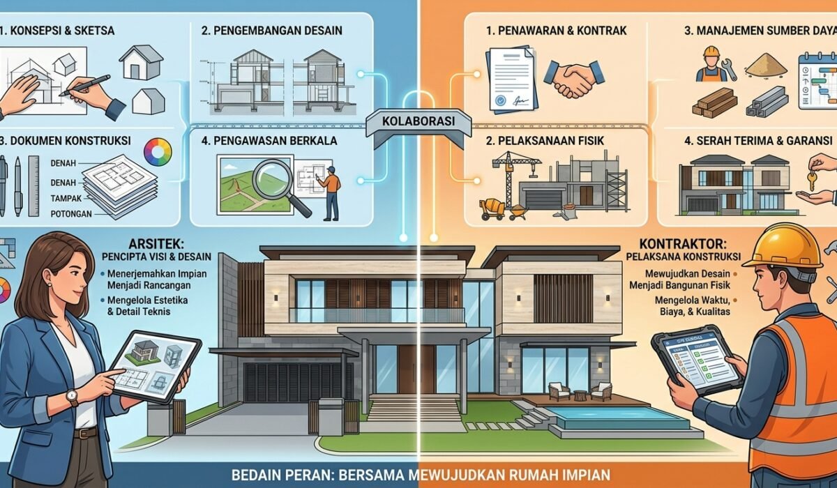 Beda arsitek dan kontraktor
