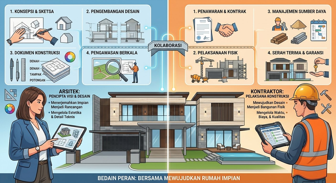 Beda arsitek dan kontraktor