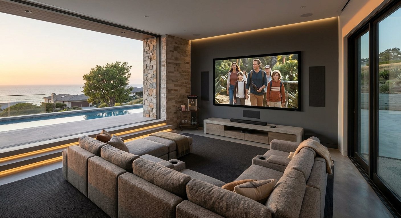 Desain Home Theater Minimalis untuk Hiburan Keluarga di Rumah